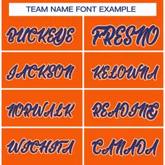 Orange Royal Orange-White Classic Style Hockey Jersey 3