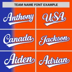 Orange Royal Pinstripe Gradient Baseball Jersey 3