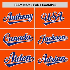 Orange Royal Pinstripe Raglan Baseball Jersey 3