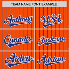 Orange Royal Pinstripe Raglan Varsity Letterman Baseball Jacket 3