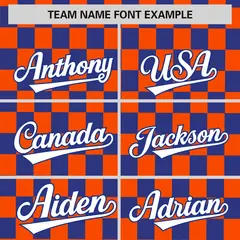 Orange Royal Plaid Fashion Authentic Baseball Jersey 3