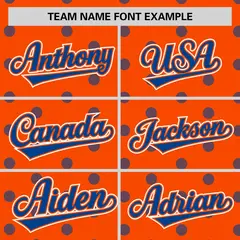 Orange Royal Polka Dot Graffiti Authentic Baseball Jersey 3
