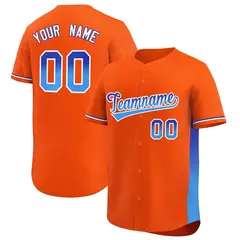 Orange Royal-Powder Blue Gradient Side Baseball Jersey 1