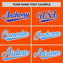 Orange Royal-Powder Blue Gradient Side Baseball Jersey 3
