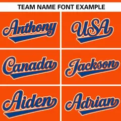 Orange Royal Raglan Gradient Thick Stripe Baseball Jersey 3