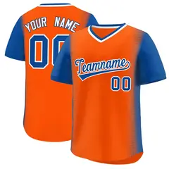 Orange Royal Raglan Pullover Authentic Baseball Jersey 1