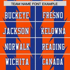 Orange Royal Razr Stripe Graffiti Pattern Flag Football Jersey 3