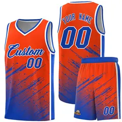 Orange Royal Splash Basketball Uniforms for Practice 1