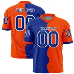 Orange Royal Split Fashion Mesh Football Jersey