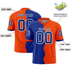 Orange Royal Split Fashion Mesh Football Jersey 2