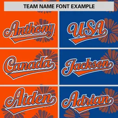 Orange Royal Split Flower Graffiti Authentic Baseball Jersey 3