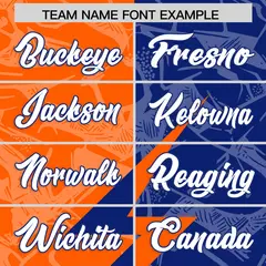 Orange Royal Split Lightning Pattern Football Jersey 3