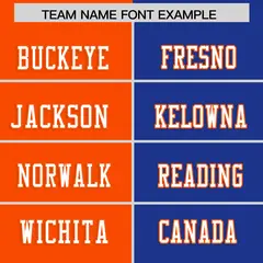 Orange Royal Split Two Tone Authentic Football Jersey 3