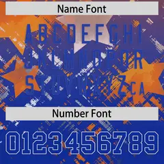 Orange Royal Star Gradient Flag Football Jersey 4