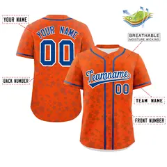 Orange Royal Star Graffiti Pattern Authentic Baseball Jersey 2