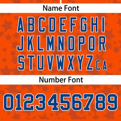 Orange Royal Star Graffiti Pattern Authentic Baseball Jersey 4