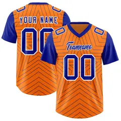 Orange Royal Star Pattern Raglan Sleeves Football Jersey 1