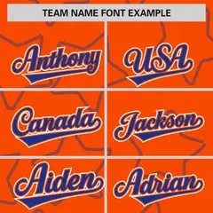 Orange Royal Star Pattern Varsity Full-Snap Letterman Baseball Jacket 3