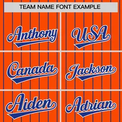 Orange Royal Stripe Raglan Sleeves Fashion Baseball Jersey 3