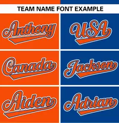 Orange Royal Stripe-Solid Combo Baseball Jersey 3