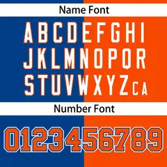 Orange Royal Stripe-Solid Combo Baseball Jersey 4