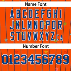 Orange Royal Stripe Star Pattern Authentic Baseball Jersey 4