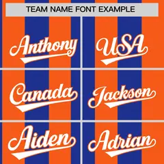 Orange Royal Stripe Two-Button Softball Jersey 3