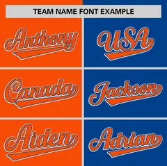 Orange Royal Striped Two Tone Authentic Baseball Jersey 3