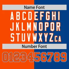 Orange Royal Striped Two Tone Authentic Baseball Jersey 4