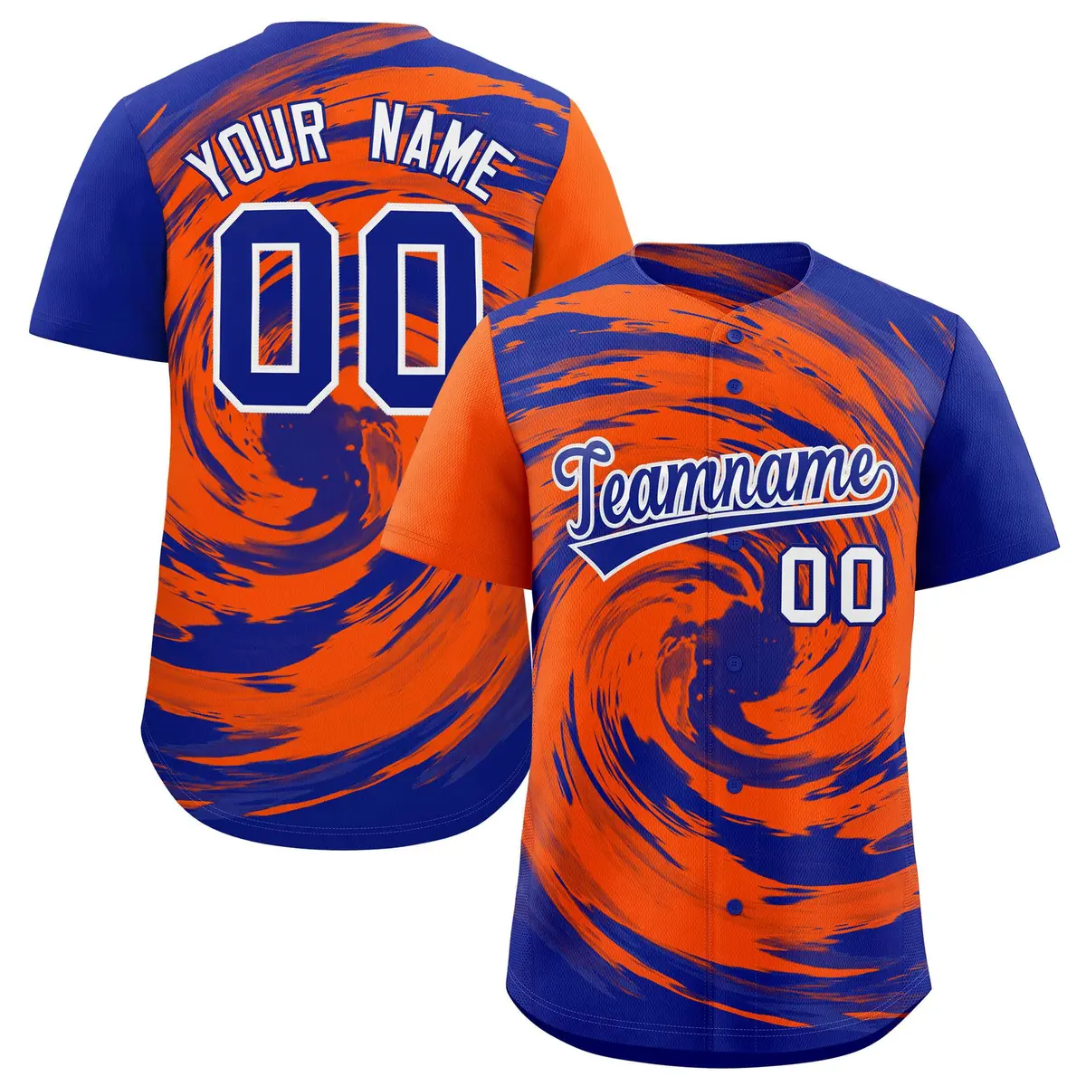 Orange Royal Swirl Graffiti Baseball Jersey