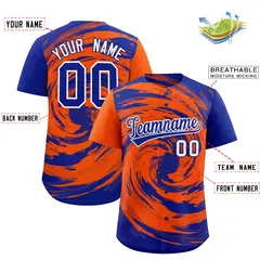 Orange Royal Swirl Graffiti Baseball Jersey 2