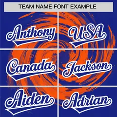 Orange Royal Swirl Graffiti Baseball Jersey 3