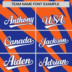Orange Royal Tiger Stripe Gradient Animal Print Baseball Jersey 3