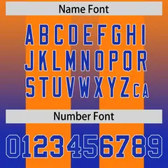 Orange Royal Vertical Stripe Gradient Team Football Jersey 4