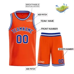 Orange Royal-White Bull Classic Sets Basketball Jersey 3