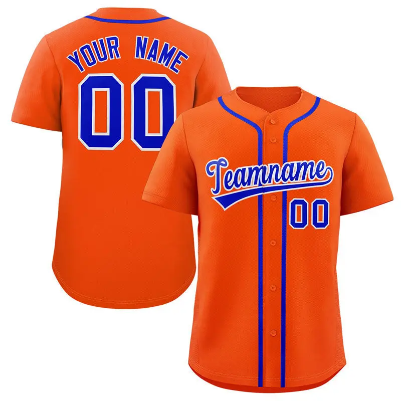 Orange Royal White Classic Authentic Baseball Jersey