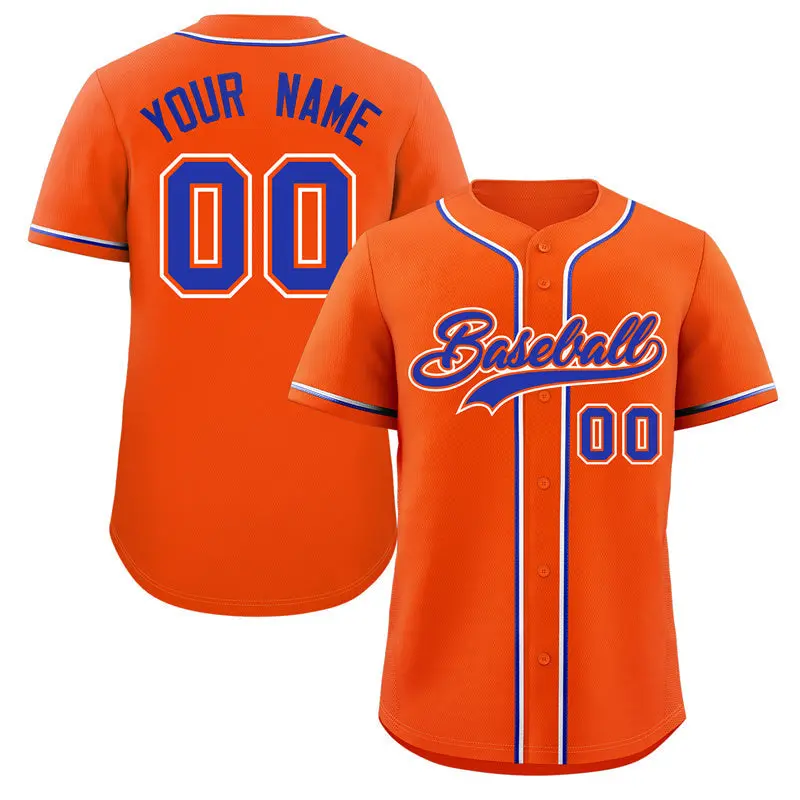 Orange Royal White Classic Authentic Baseball Jersey