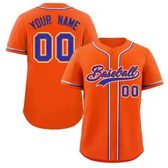 Orange Royal White Classic Authentic Baseball Jersey