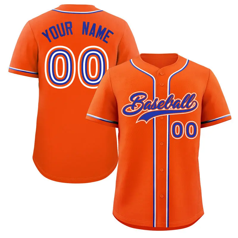 Orange Royal White Classic Authentic Baseball Jersey