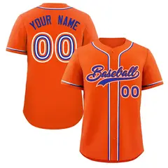 Orange Royal White Classic Authentic Baseball Jersey