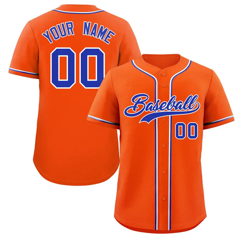 Orange Royal White Classic Authentic Baseball Jersey