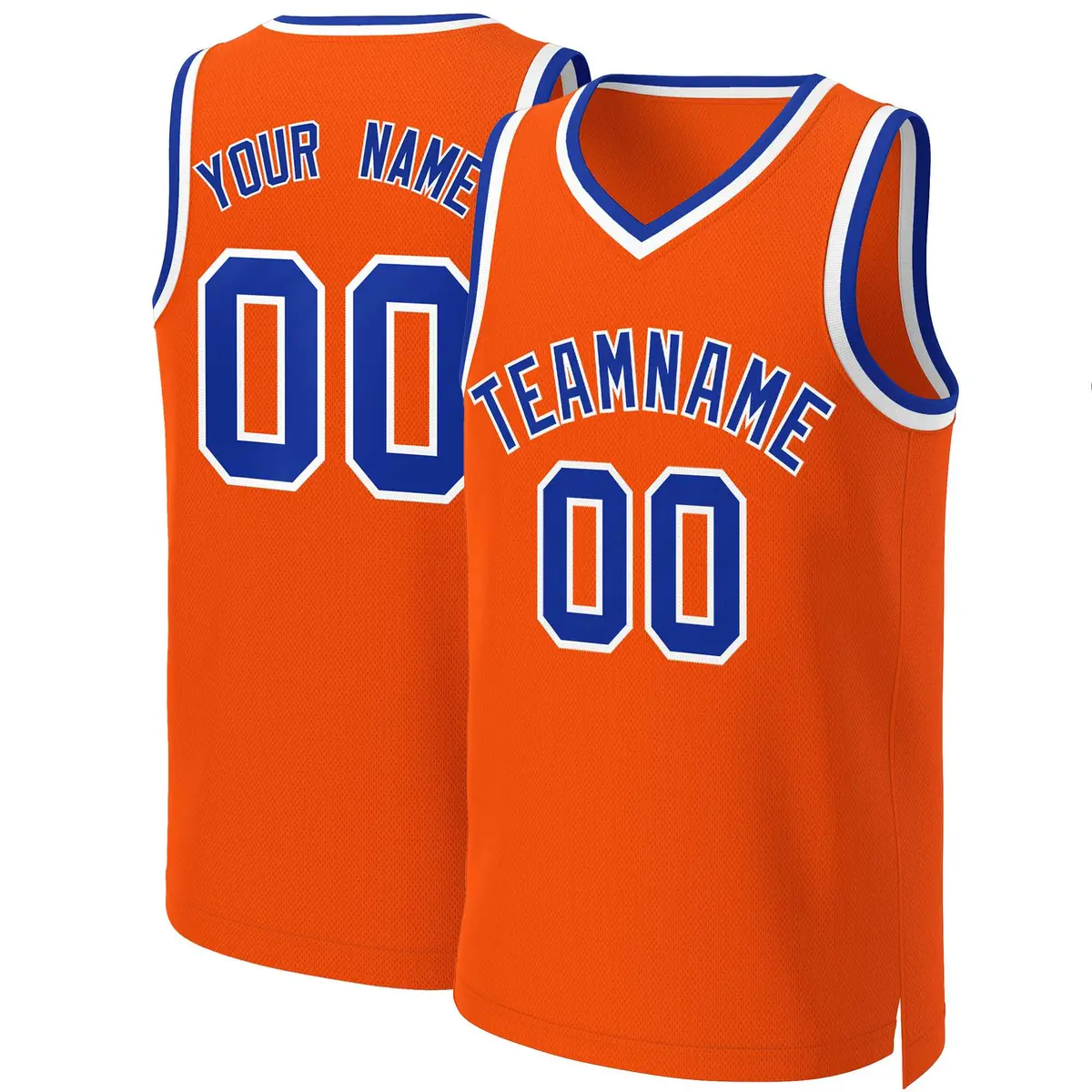 Orange Royal White Classic Basketball Jersey