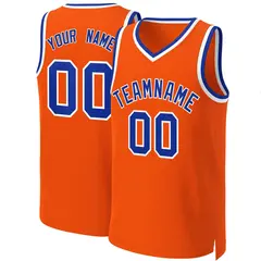 Orange Royal White Classic Basketball Jersey