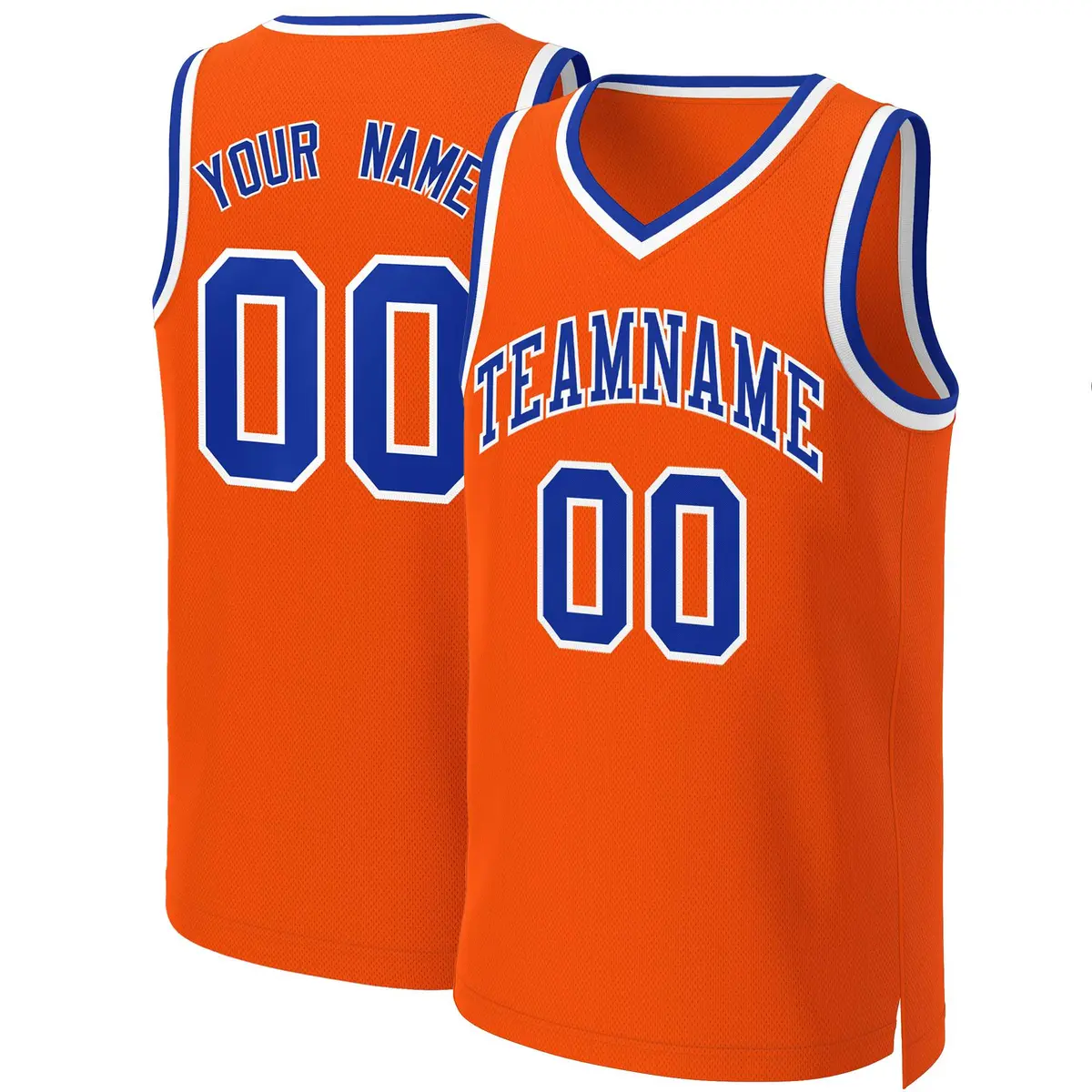 Orange Royal White Classic Basketball Jersey