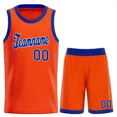 Men's Orange Royal White Classic Basketball Jersey 1