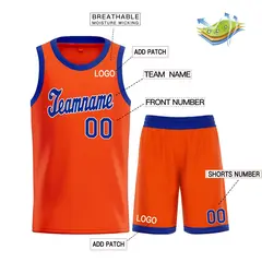 Men's Orange Royal White Classic Basketball Jersey 3