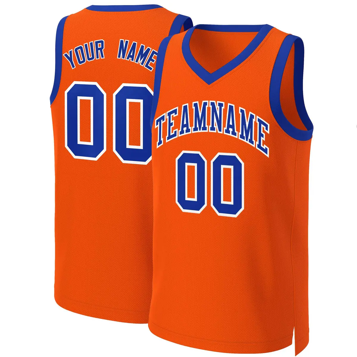 Orange Royal White Classic Basketball Jersey