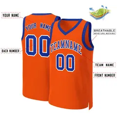 Orange Royal White Classic Basketball Jersey 2