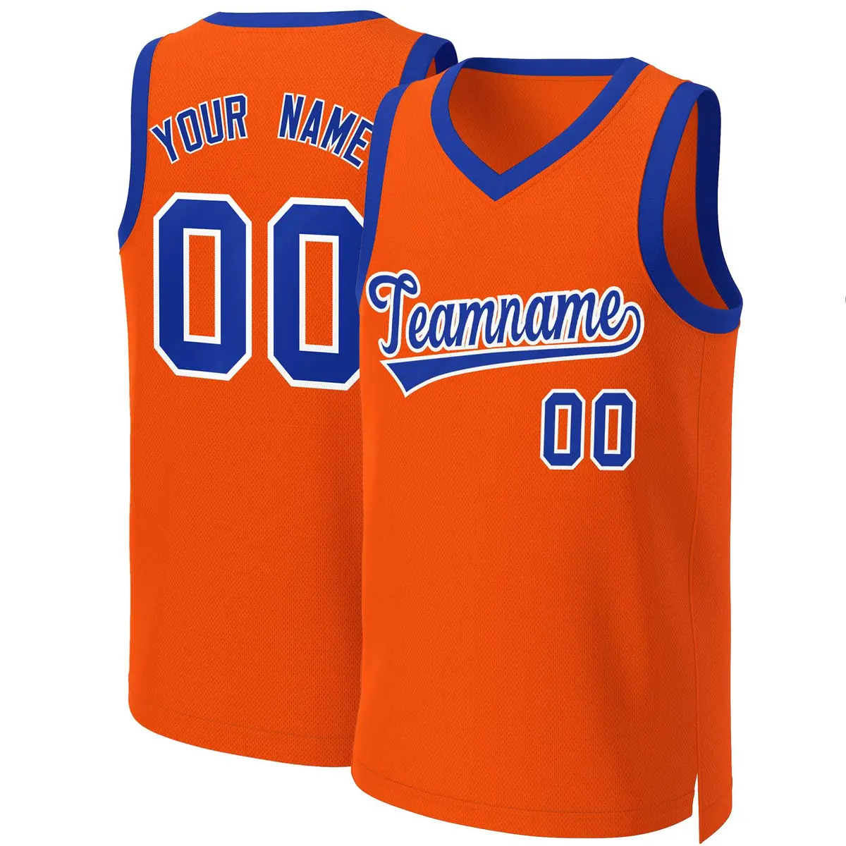 Orange Royal White Classic Basketball Jersey