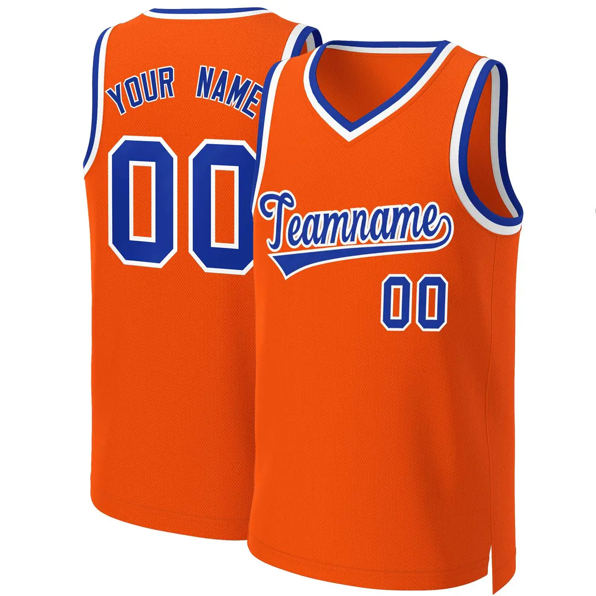 Orange Royal White Classic Basketball Jersey